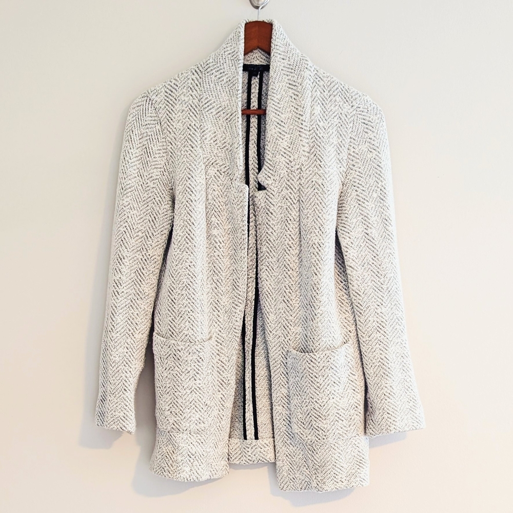White Blazer Style Cardigan